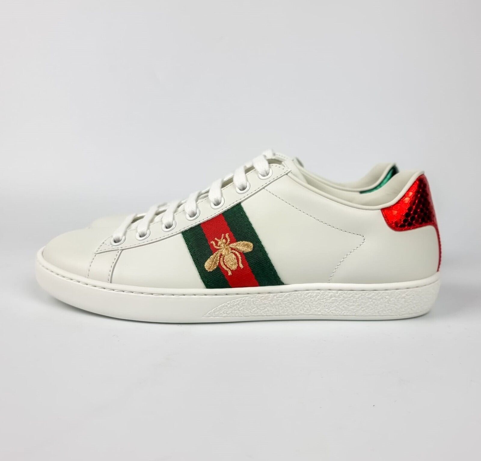 Gucci Ace Bee Men's White Sneakers New