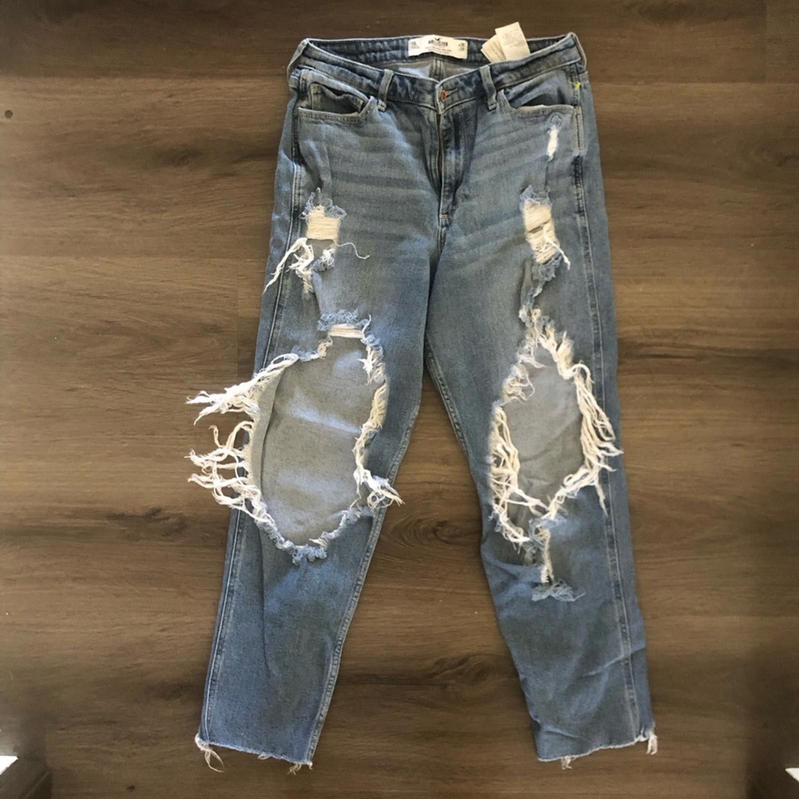 Other 11L Hollister High-Rise Mom Distressed Jeans Size 30" / US 8 / IT 44 - 1 Thumbnail