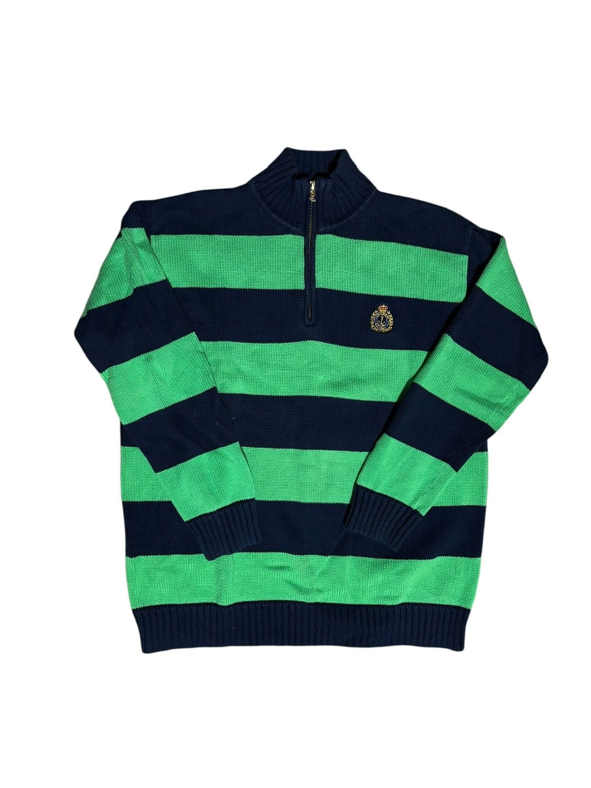 Ralph Lauren *VINTAGE*Ralph Lauren striped quarter-zip knit rugby sweater Size US M / EU 48-50 / 2 - 1 Thumbnail