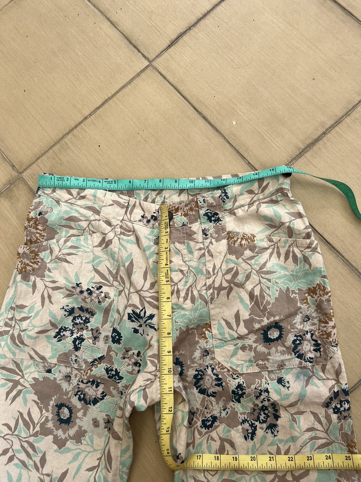 ABAHOUSE Vintage Abahouse Japan 100% Linen Floral Trouser Pant Size US 31 - 3 Thumbnail