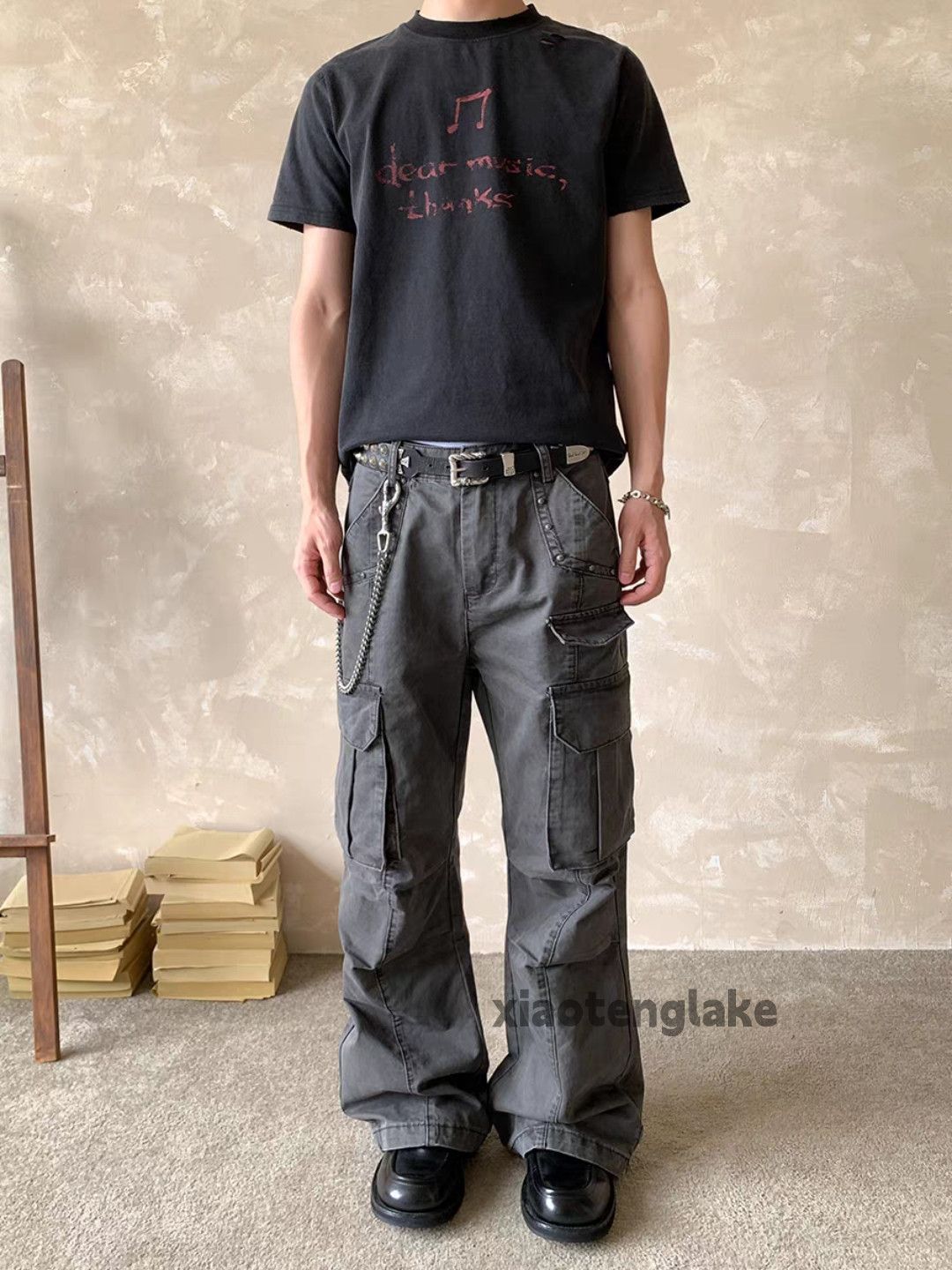 Designer × Japanese Brand × Vintage Washed faded utility patchwork punk grunge pants Size US 32 / EU 48 - 2 Thumbnail