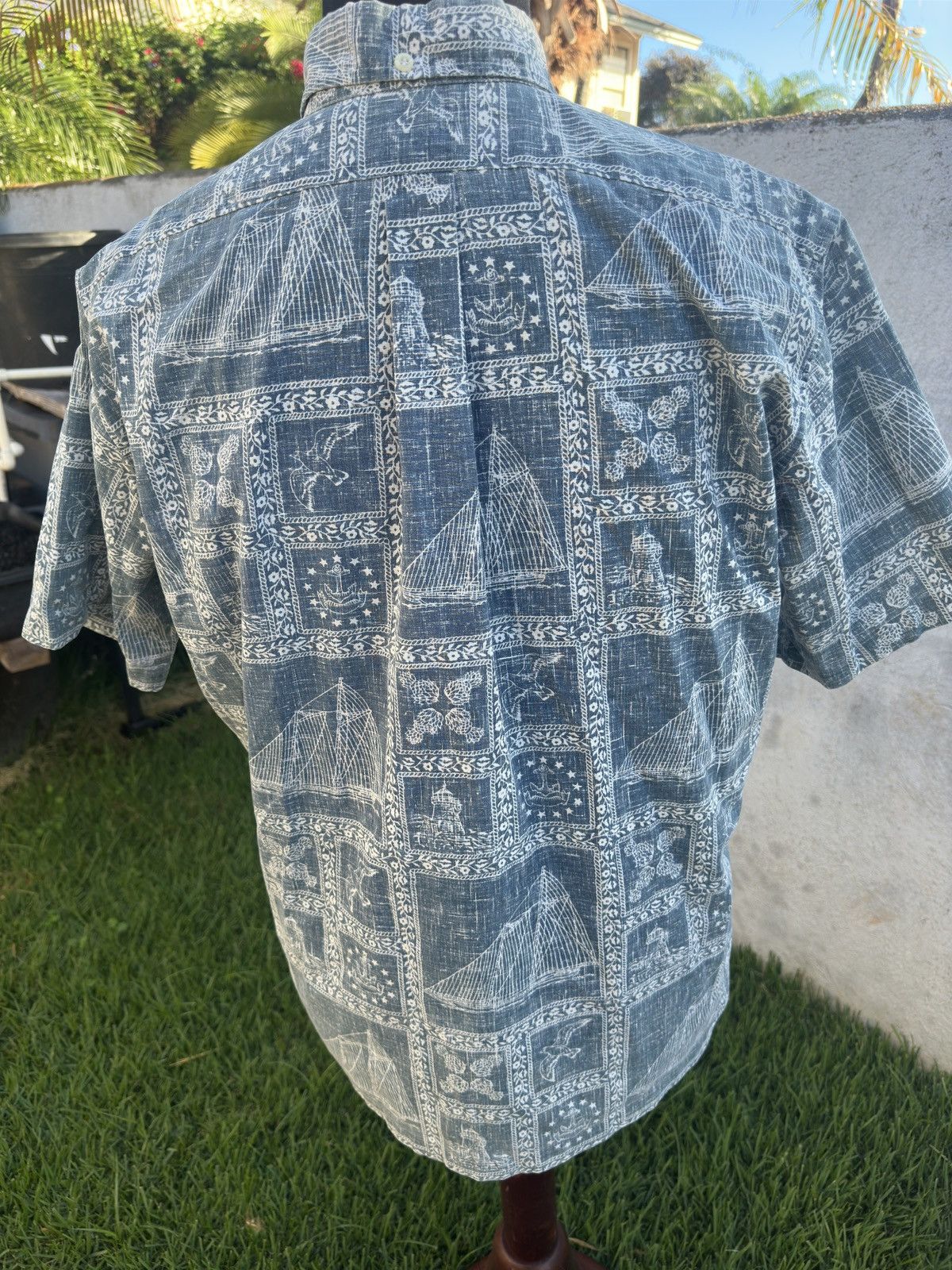 Reyn Spooner Reyn Spooner Hawaiian Print Blue 3/4 Button Men's Large Size US L / EU 52-54 / 3 - 2 Thumbnail