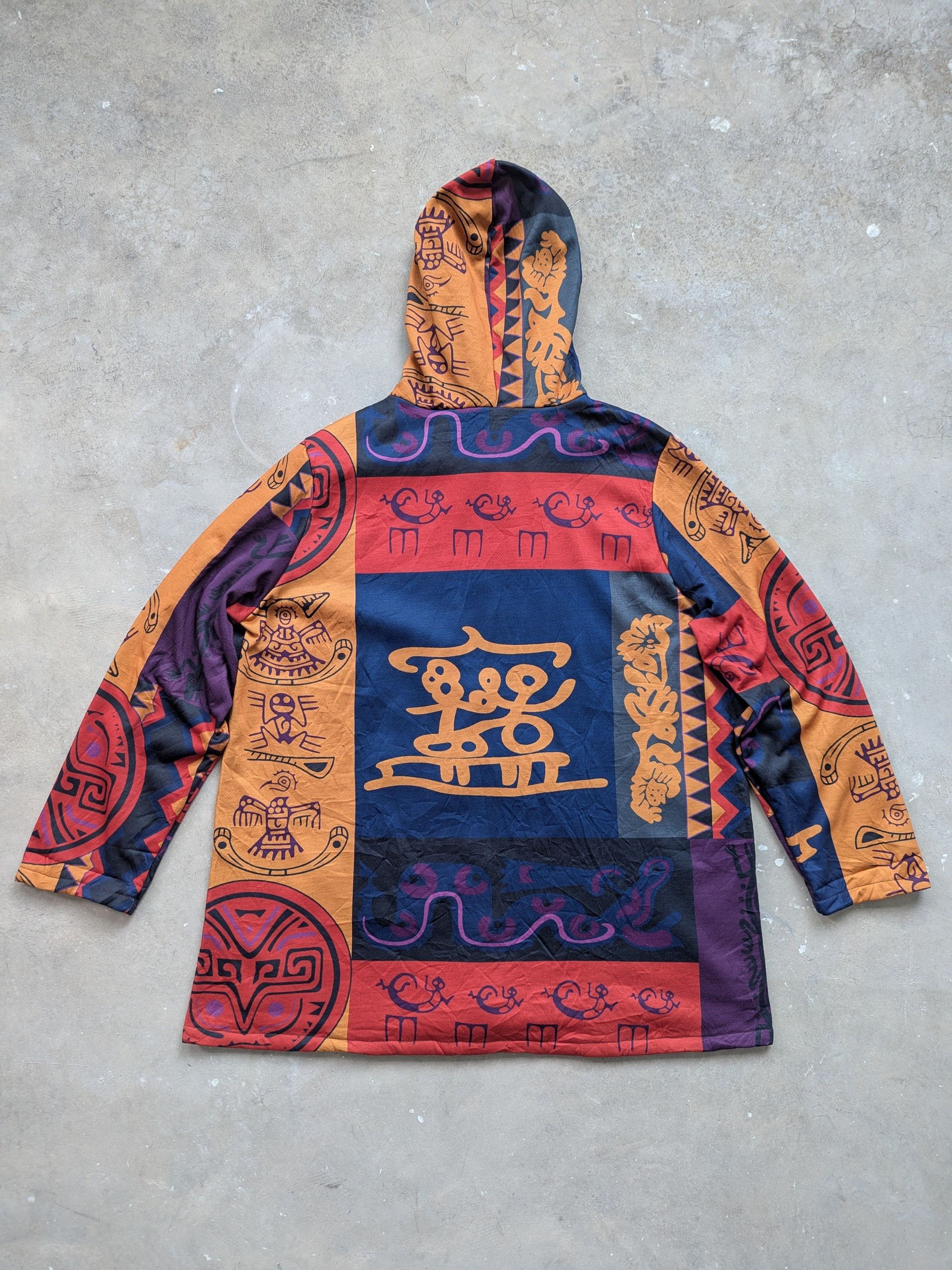 Art Comes First × Japanese Brand Vintage 90s Japanese Motif Hoodie Sweater Lining Fleece Size US L / EU 52-54 / 3 - 11 Thumbnail