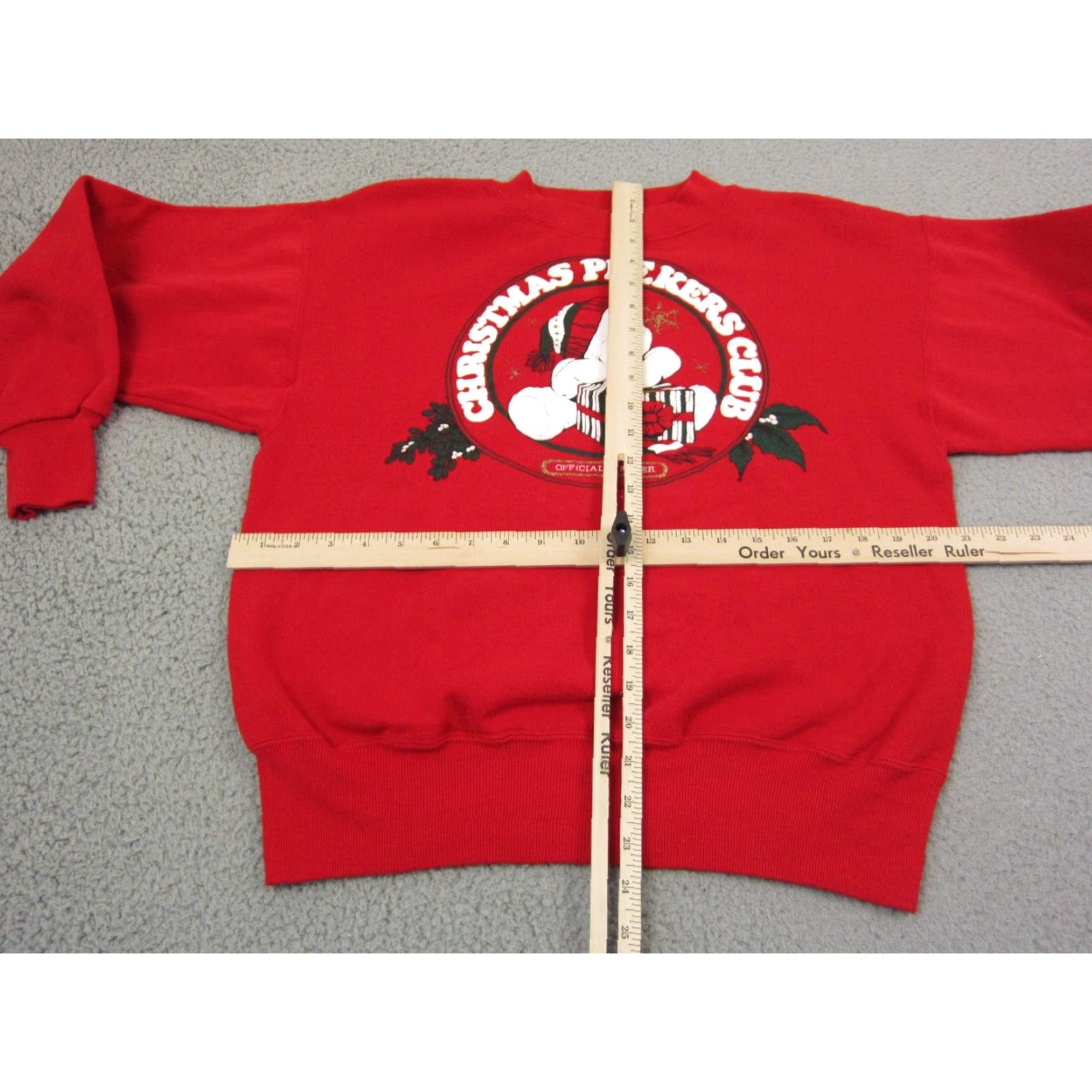 Vintage VINTAGE Sweatshirt Mens M Red 90s Jerzees Cotton Polyester Fleece Crew Neck Pullover Christmas Made in USA Size US M / EU 48-50 / 2 - 7 Thumbnail