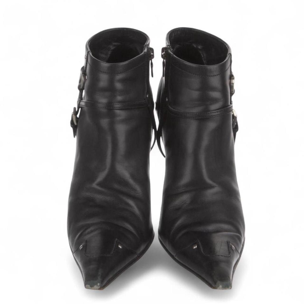 Prada PRADA Vintage Black leather ankle boots with silver hardware Size US 10.5 / IT 40.5 - 6 Thumbnail