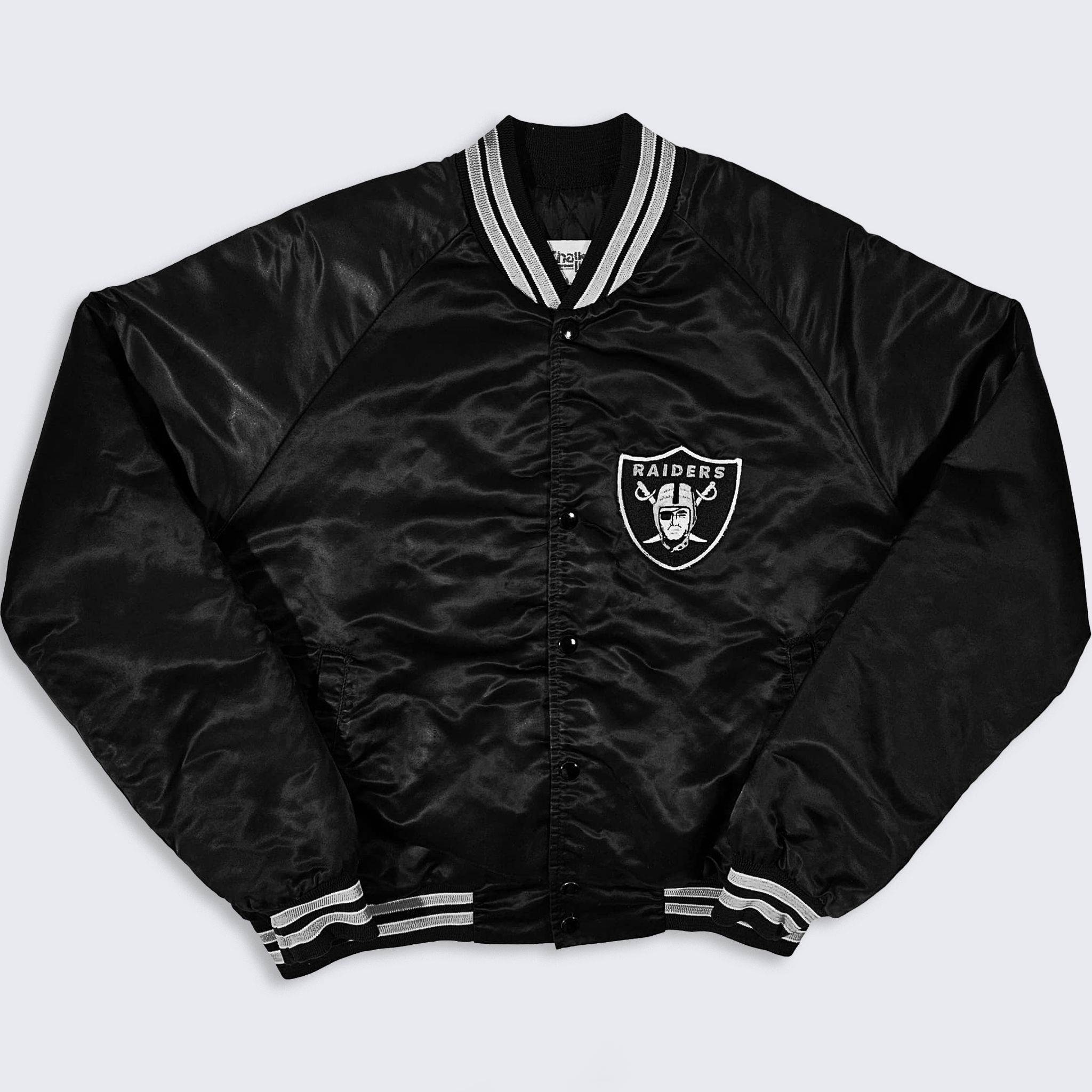 NFL Los Angeles Raiders Vintage 80s Chalk Line Bomber Jacket Size US M / EU 48-50 / 2 - 2 Thumbnail