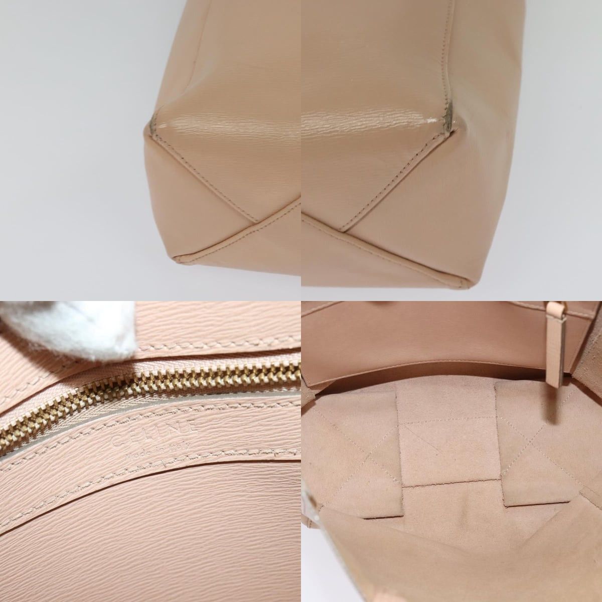 Celine CELINE Vertical Cavas Hand Bag Leather Pink Gold Size ONE SIZE - 11 Thumbnail