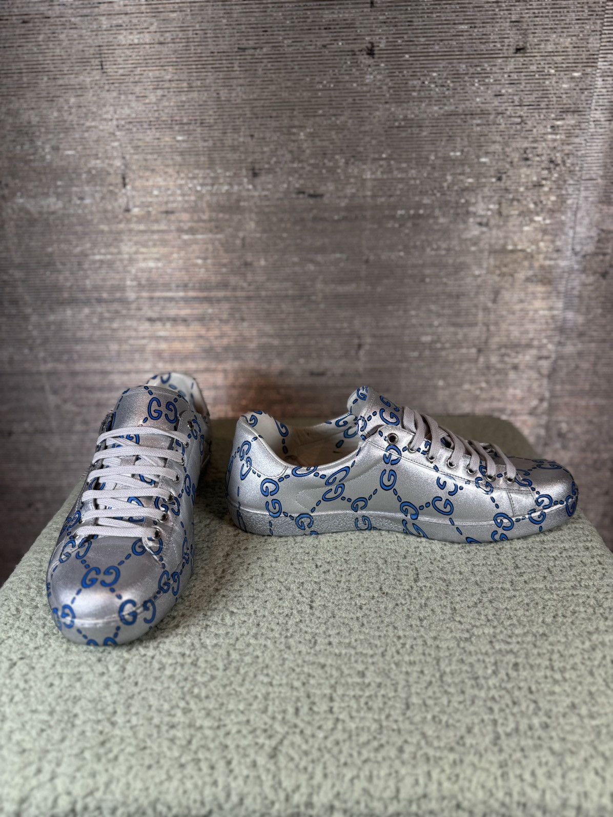 Gucci Gucci Ace GG Silver Low-top Sneaker Size US 10.5 / EU 43-44 - 3 Thumbnail