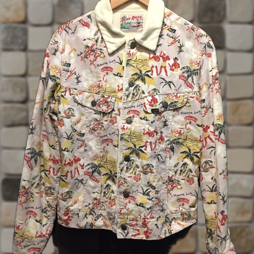 Lee VINTAGE Lee Surf Rider Jacket Mens M Ivory Aloha 2000s Beach Cowgirl Punk All Seasons Sailor Surf Size ONE SIZE - 1 Thumbnail