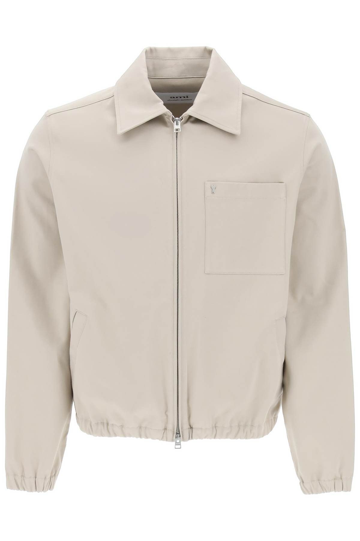 image of Ami Alexandre Matiussi "Ami De Coeur Cotton Jacket in Beige Clair, Men's (Size Medium)