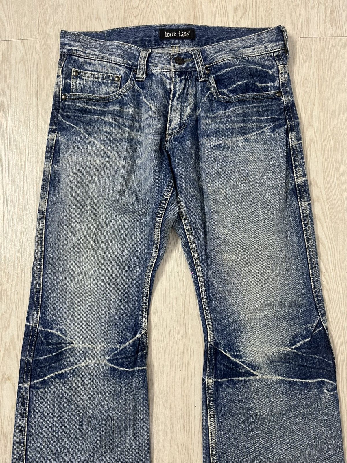 Japanese Brand Vintage Y2k Style Wild Life Flared Wings Jeans Size US 29 - 7 Thumbnail