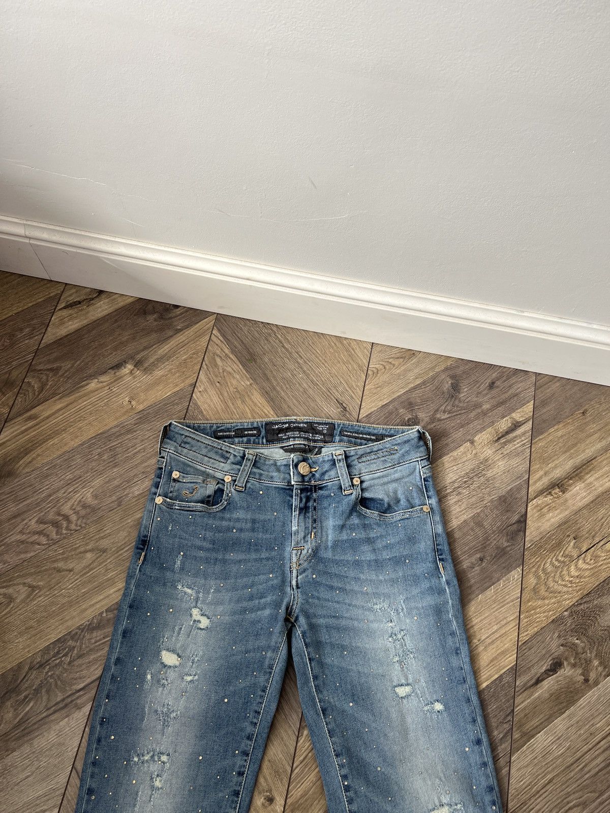 Jacob Cohen Vintage Jacob Cohen Women’s Slim Fit Crystal Studs Size 28" / US 6 / IT 42 - 3 Thumbnail