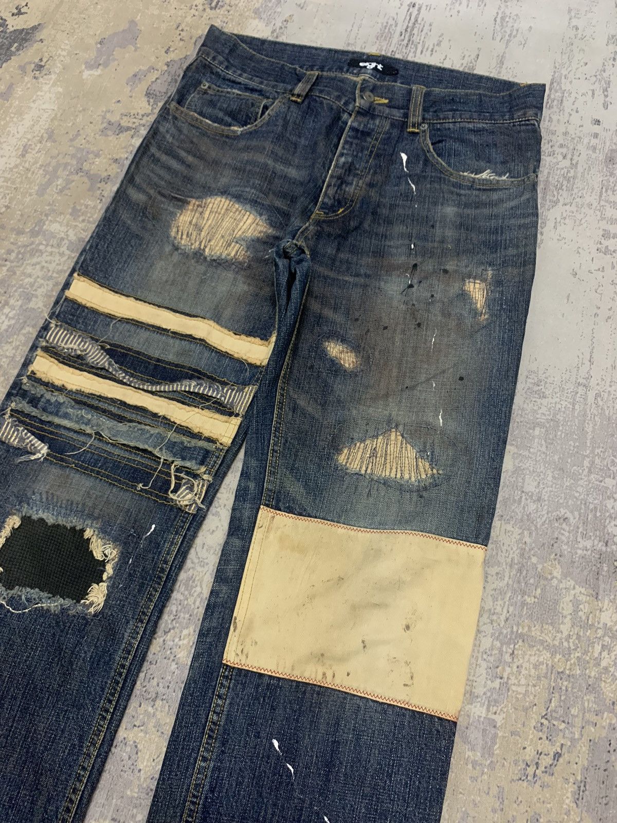 Hysteric Glamour Japanese Brand Eight Patchwork Kapital Style Denim Size US 33 - 3 Thumbnail