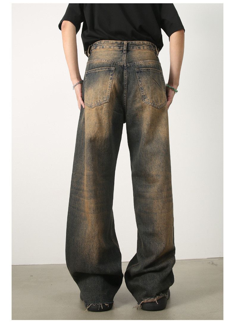 Japanese Brand Japanese retro washed distressed loose wide-leg jeans Size US 32 / EU 48 - 6 Thumbnail