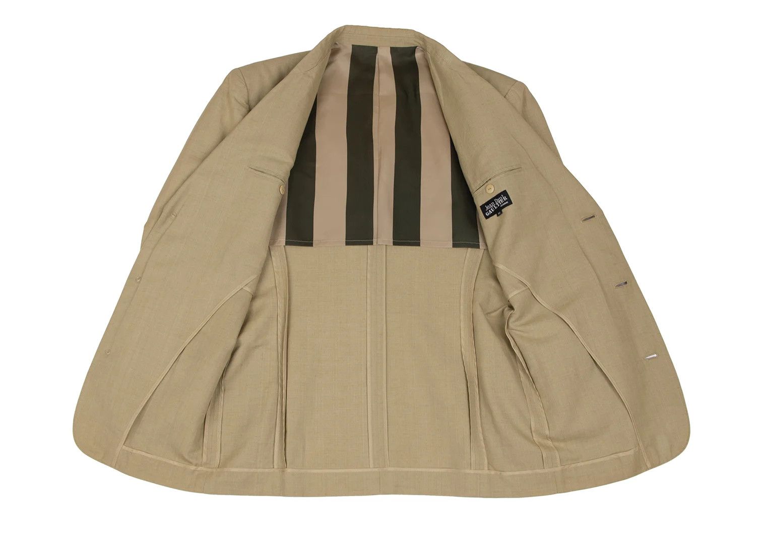 Jean Paul Gaultier Cotton Linen 3-Button Jacket in Beige, Size M Size US M / EU 48-50 / 2 - 14 Thumbnail