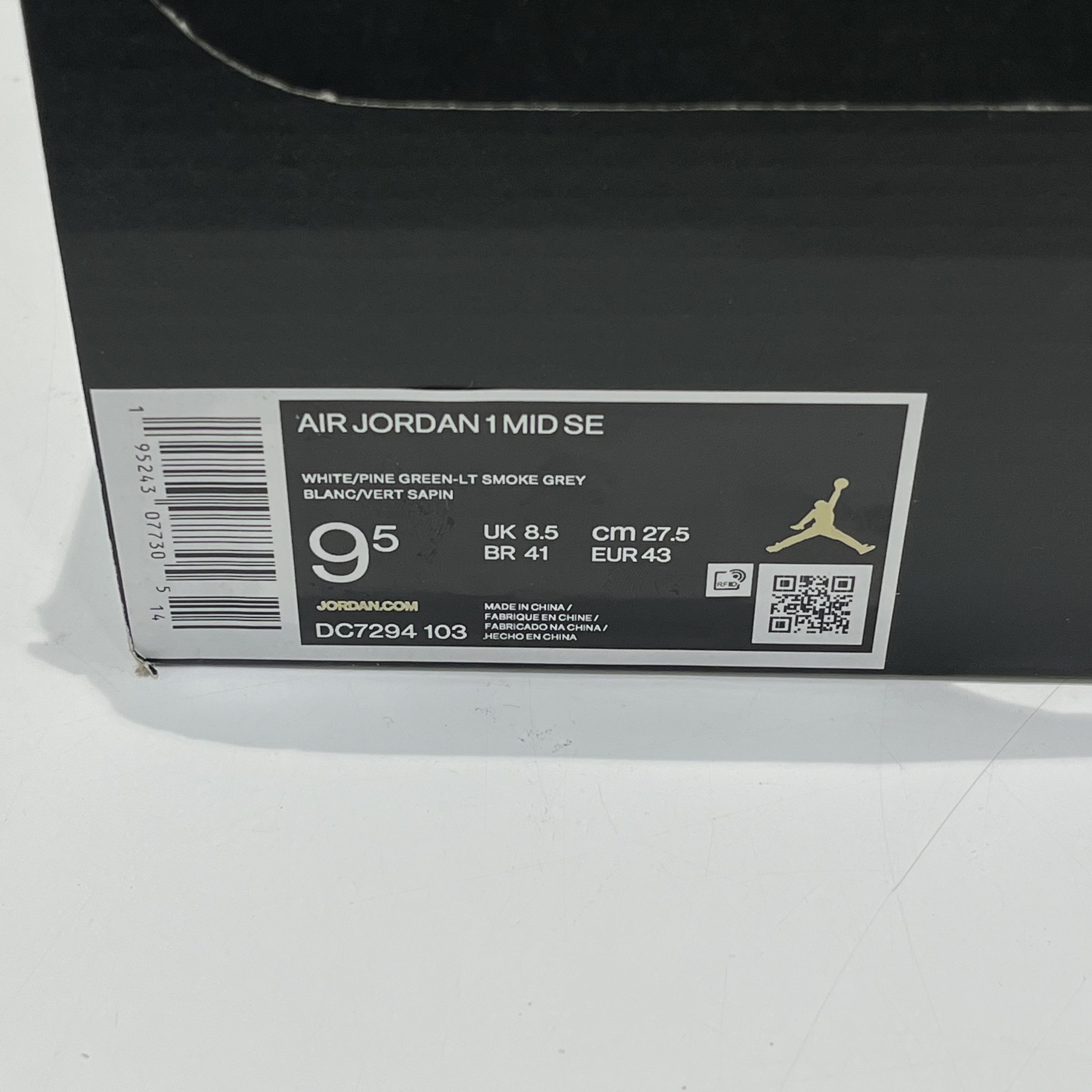 Nike Air Jordan 1 Mid SE Grey Green Size US 9.5 / EU 42-43 - 7 Thumbnail