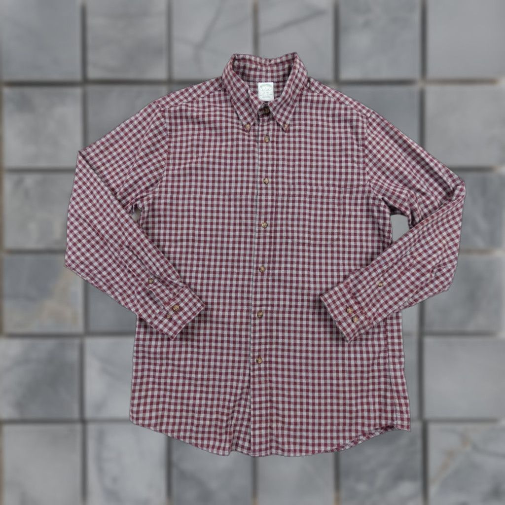 Brooks Brothers Brooks Brothers Shirt Mens Large Red Milano Long Sleeve Button-Down Collared Size US L / EU 52-54 / 3 - 1 Thumbnail