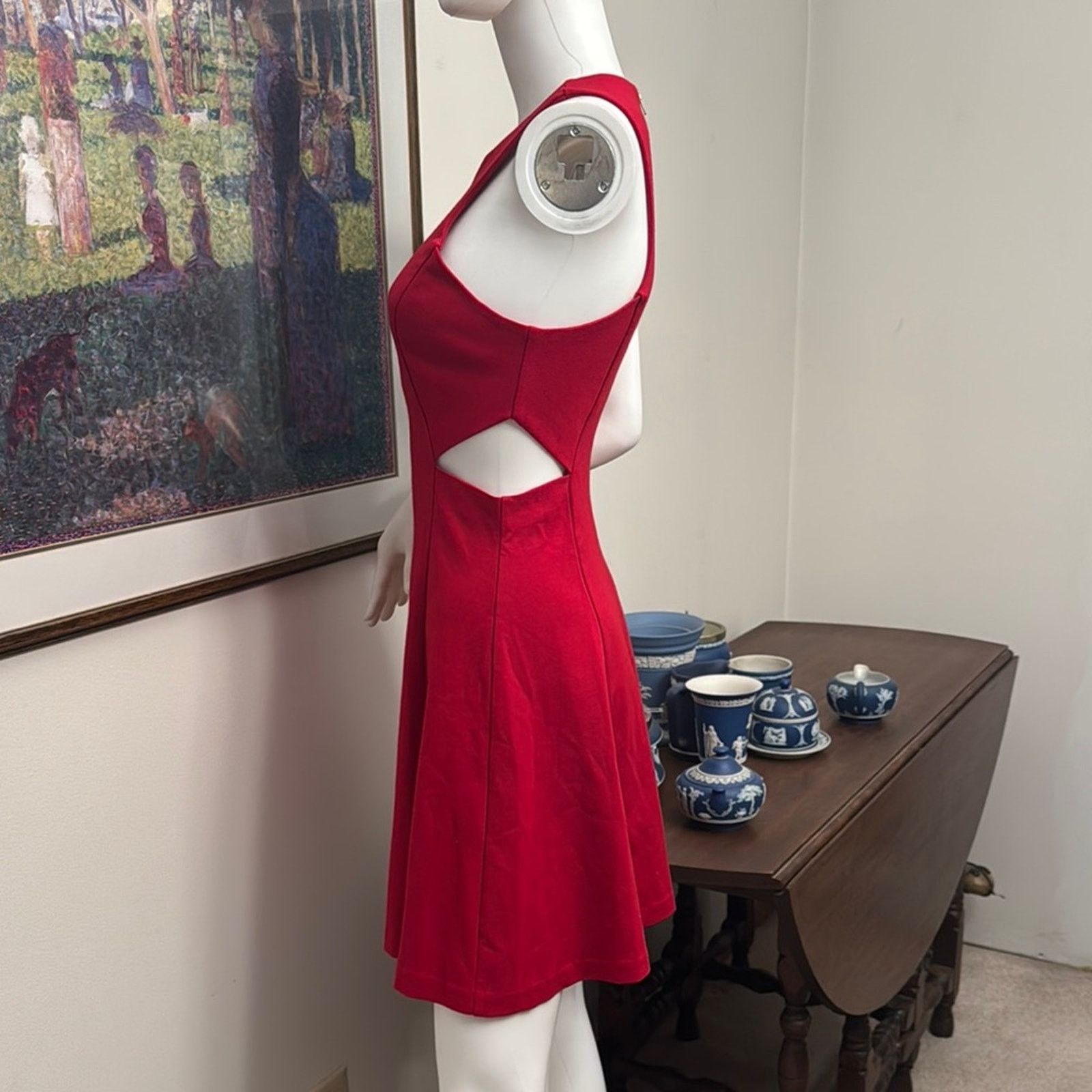 Amanda Uprichard Amanda Uprichard Juliet Red Cut Out Sleeveless Dress Medium Size M / US 6-8 / IT 42-44 - 4 Thumbnail