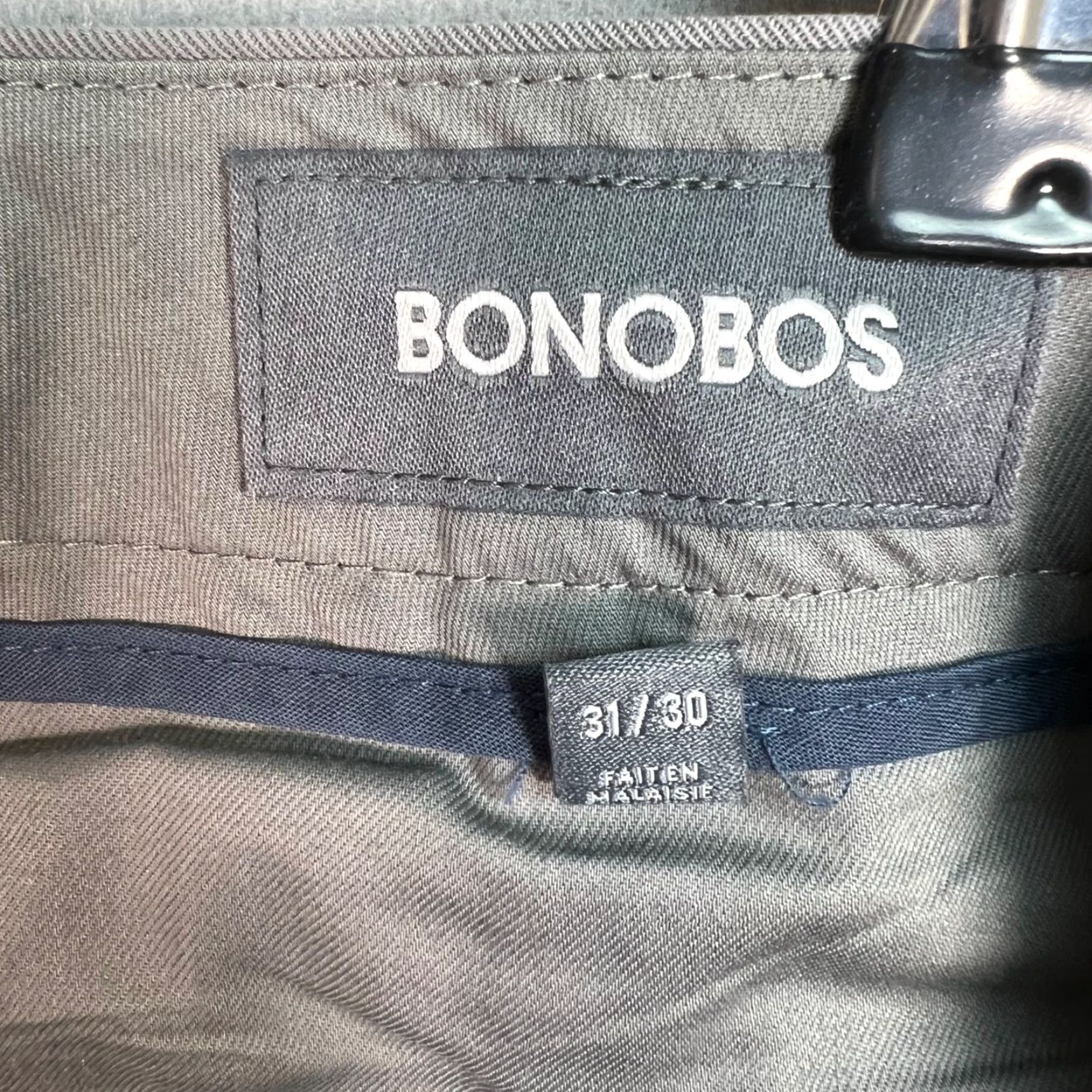 Bonobos Bonobos Mens Slim Chino Pants Gray 31 Casual Stretch Flat Front 29 Inseam Regular Size 31 Size US 31 - 3 Thumbnail