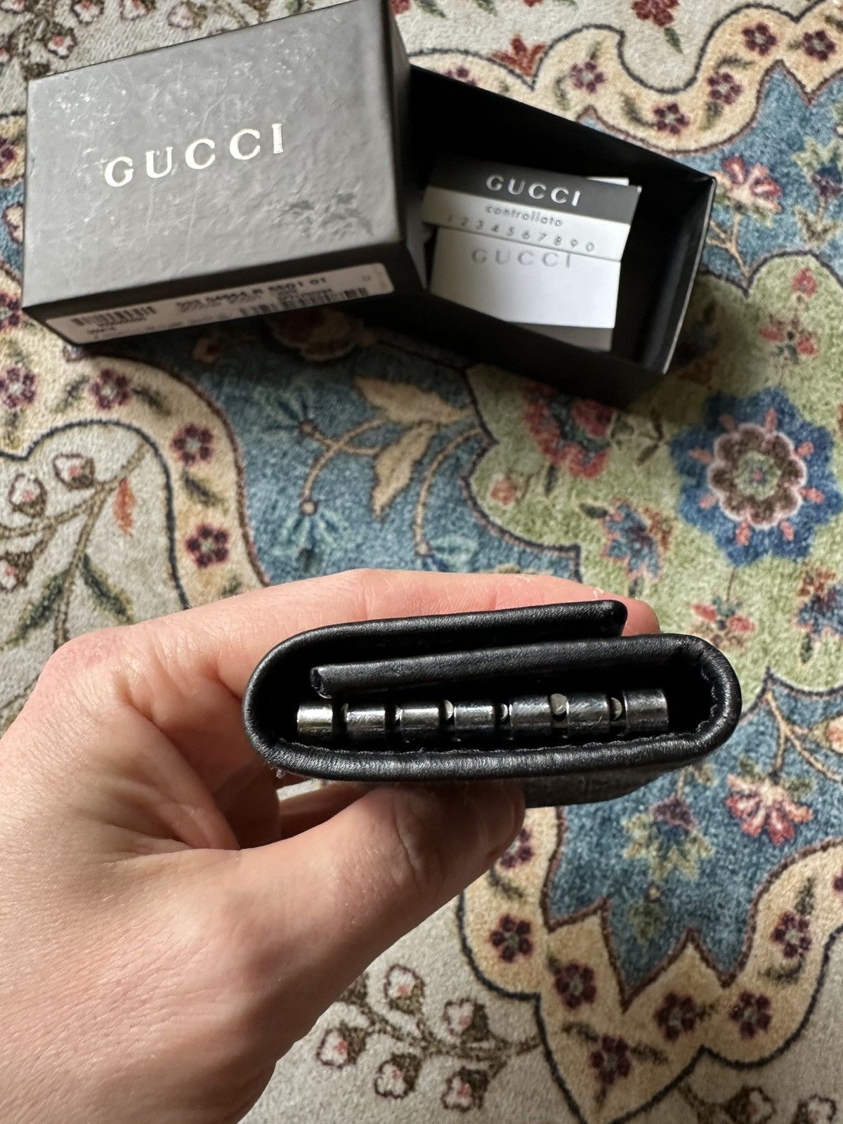 Gucci New Gucci P. Chiavi Keychain Case Denim GG Size ONE SIZE - 10 Thumbnail
