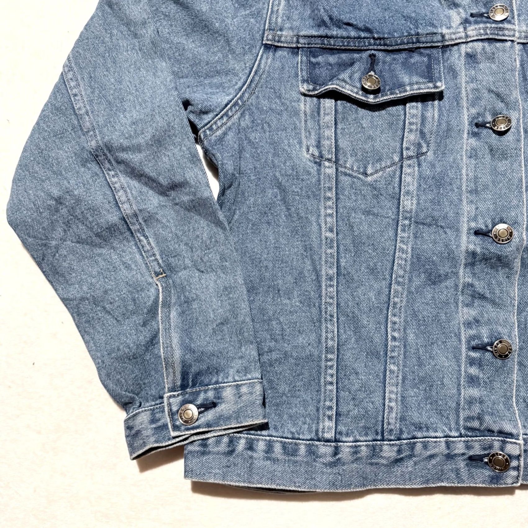 Denime Vintage B. Moss Denim Jacket Blue Cotton Button Classic Men Large Denim Jean Jacket Size US 33 - 5 Thumbnail