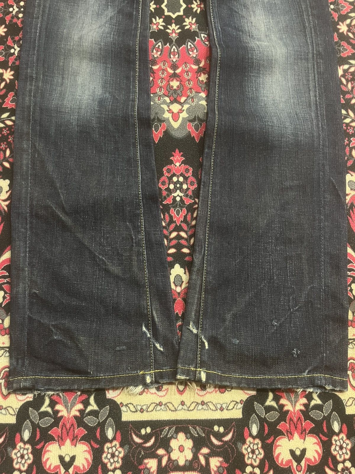 Replay Vintage Replay Dark Blue Faded Washed Frayed Leg Flare Jeans Size 26" / US 2 / IT 38 - 11 Thumbnail