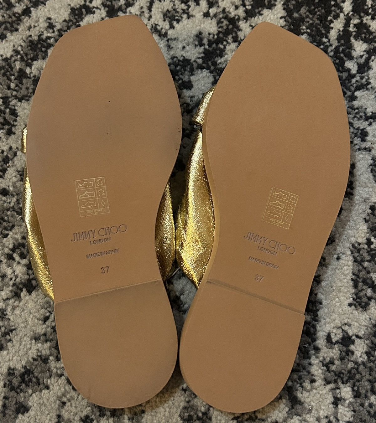 Jimmy Choo Jimmy Choo Tropica Knotted Metallic Leather Flat Sandal Size US 7 / IT 37 - 3 Thumbnail