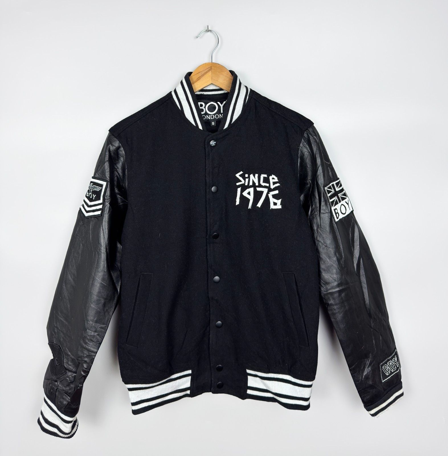 Boy London Boy Tape London Eagle Varsity Wool Bomber Black Jacket Size US S / EU 44-46 / 1 - 6 Thumbnail