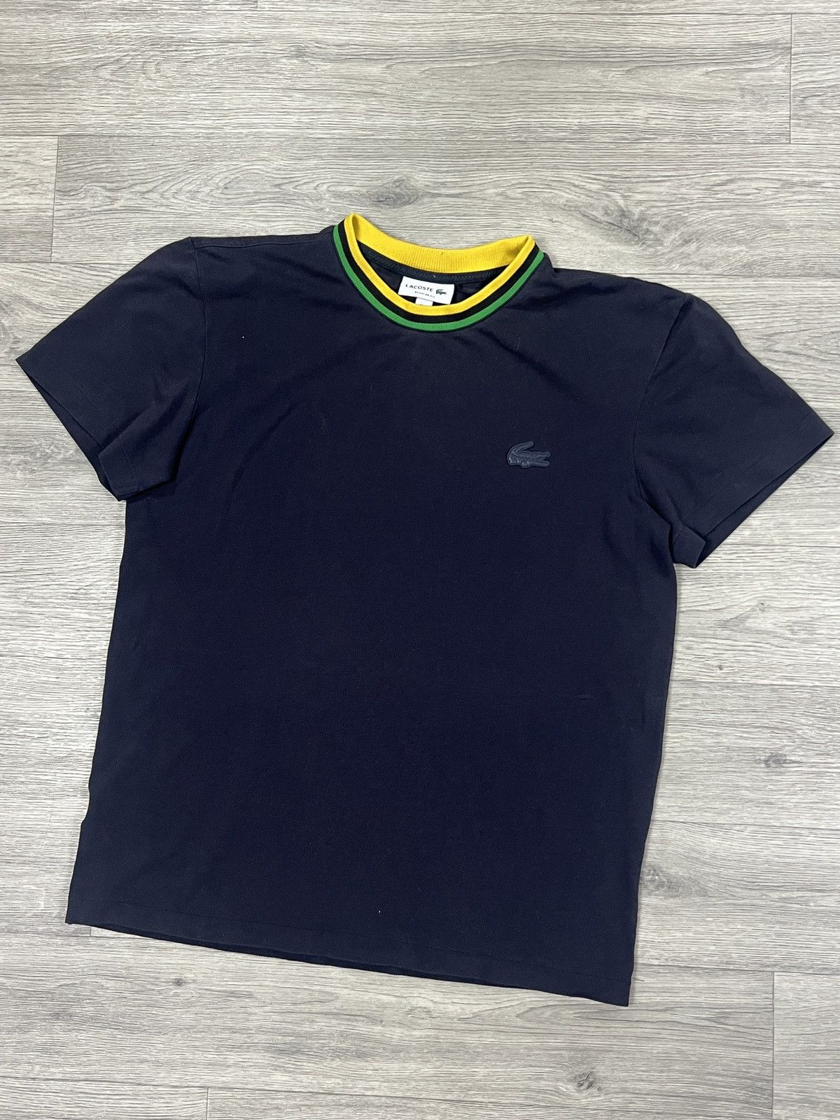 Lacoste Lacoste Men's Ultra-Light Breathable T-Shirt Striped Neck Size US M / EU 48-50 / 2 - 2 Thumbnail