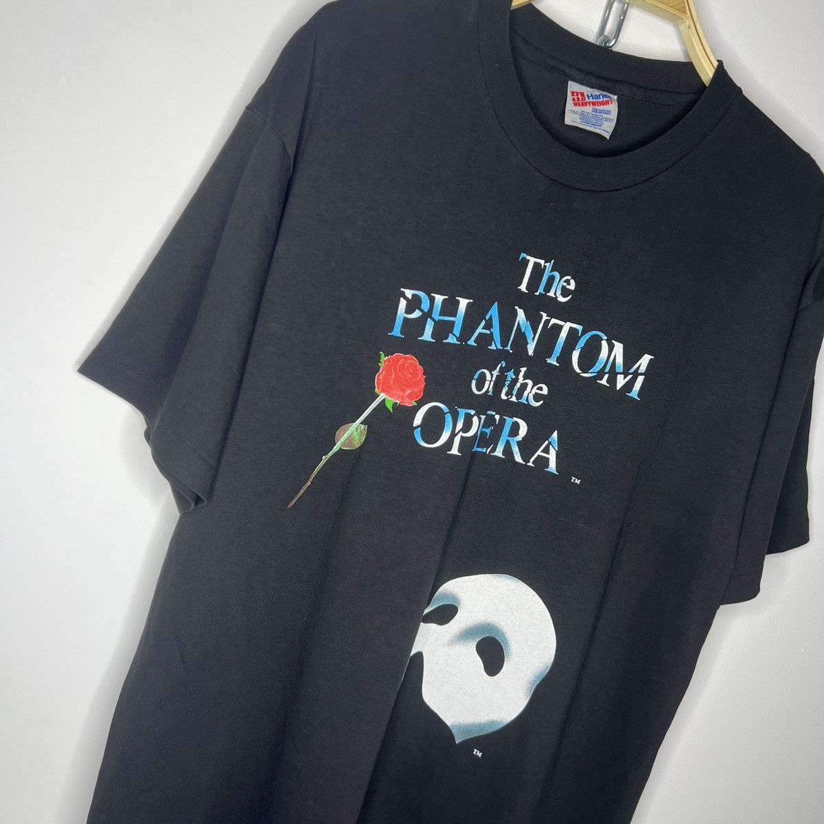 Hanes × Vintage Vintage Phantom Of The Opera T Shirt 80s 90s Tee Black Print Size US L / EU 52-54 / 3 - 3 Thumbnail