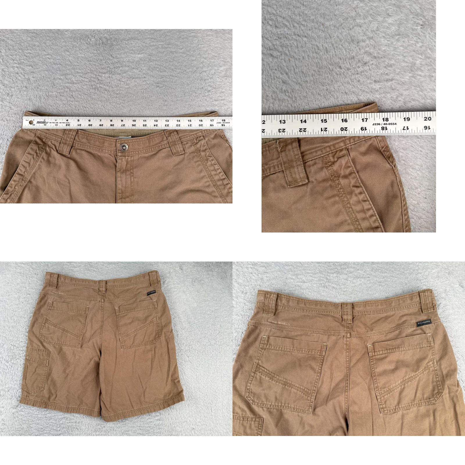Vintage Columbia Men Shorts Cargo 36 Brown 100% Cotton Duck Fabric 9" Hike Camp Fishing Pockets Zip Cargo Pocket Regular Mens Size US 36 / EU 52 - 9 Thumbnail