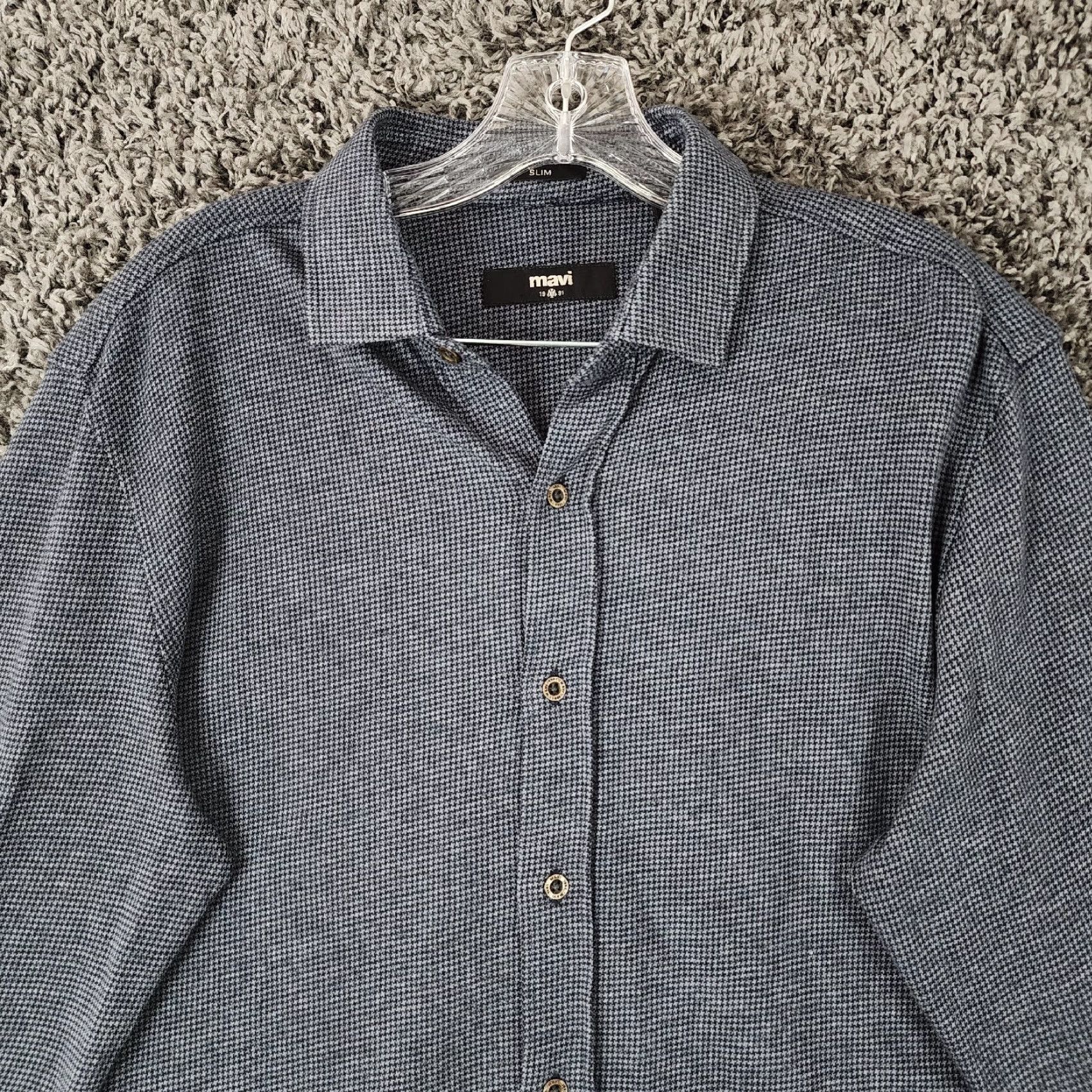 Mavi VINTAGE Mavi Flannel Button-Up Shirt Adult Large Blue Slim Long Sleeve Mens Size US L / EU 52-54 / 3 - 3 Thumbnail