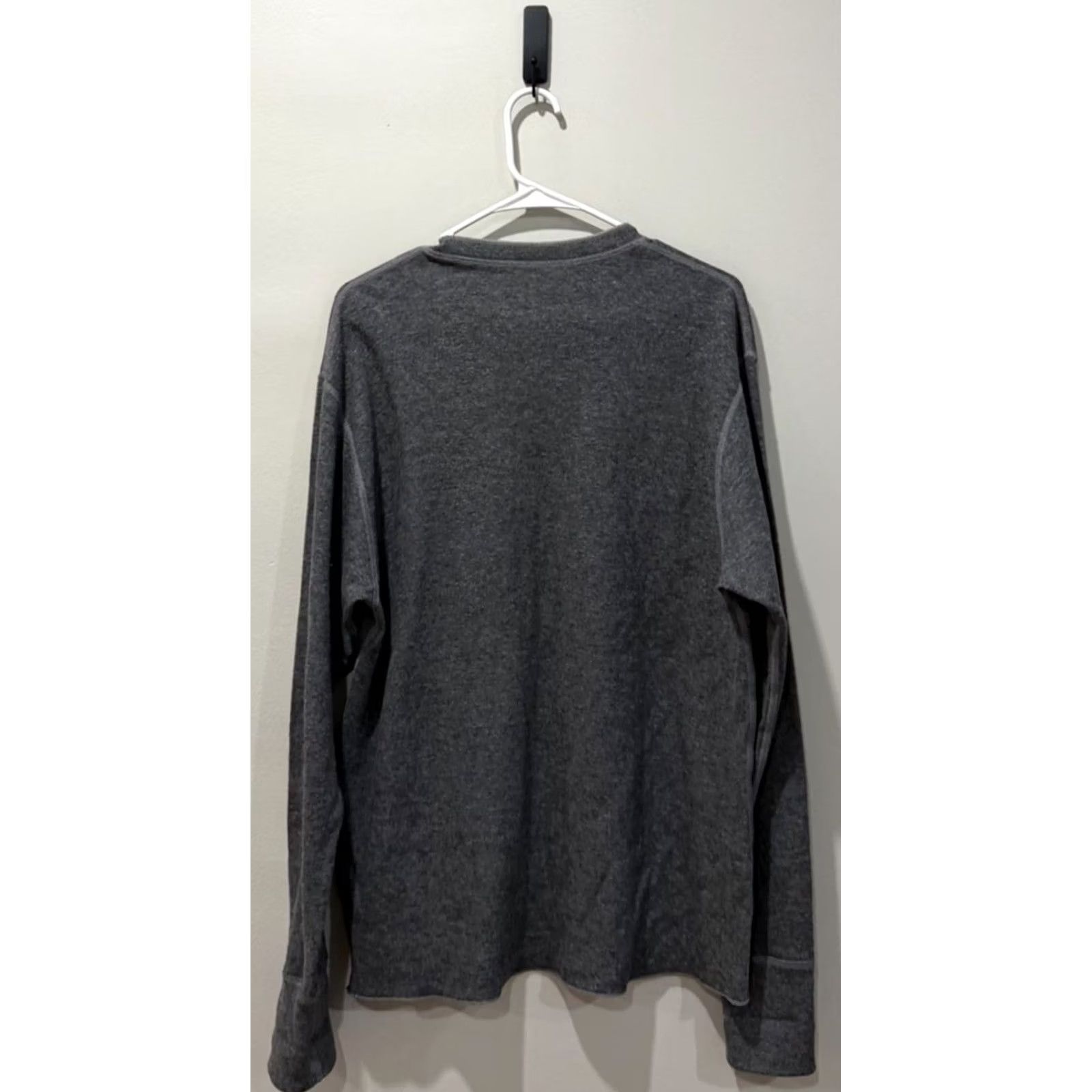 Vintage LL Bean River Driver Shirt Mens M Gray Knit Thermal Button-Up Crew Neck Two Layer Wool Cotton Nylon Fall Winter Spring Casual Workwear Size US M / EU 48-50 / 2 - 2 Thumbnail