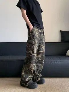 Japanese Brand VIBE Camo Baggy Cargo Pants Size US 33 - 4 Thumbnail