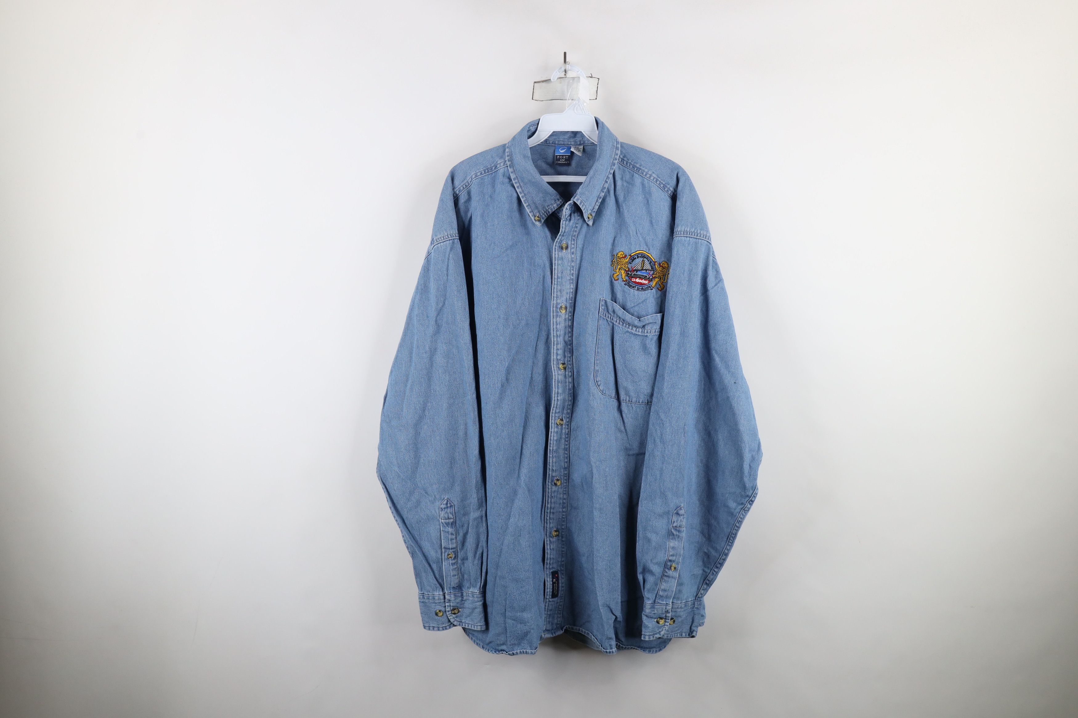 Vintage Vintage Y2K 2009 American Festival Denim Button Shirt Blue Size US XXL / EU 58 / 5 - 1 Thumbnail