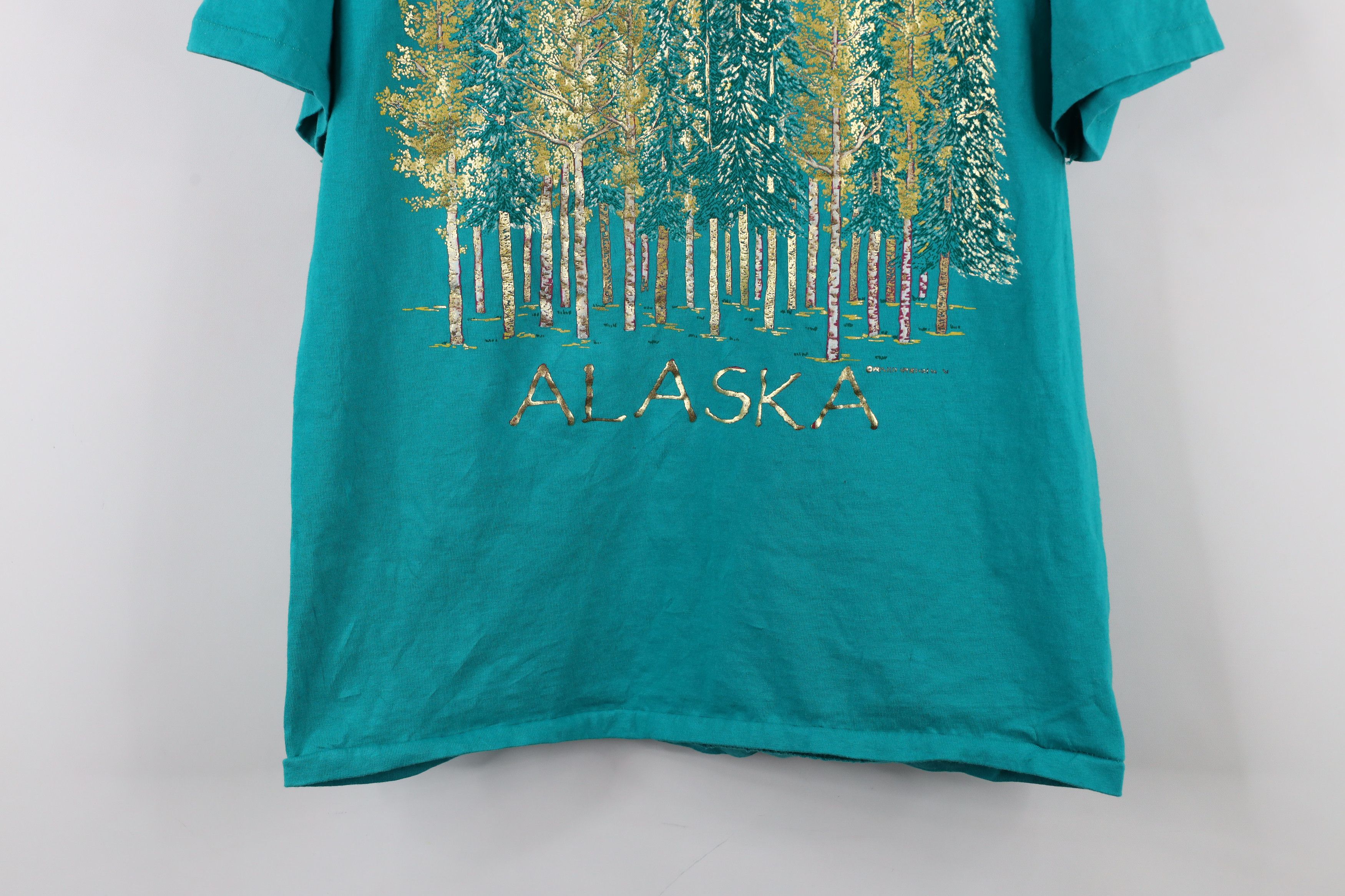 Vintage Vintage 90s Streetwear Spell Out Alaska Trees T-Shirt USA Size M / US 6-8 / IT 42-44 - 3 Thumbnail