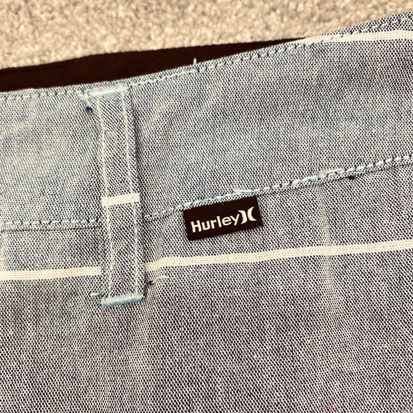 Hurley Hurley Porter Walkshorts Mens 33x9 Blue White Striped Pocket 6659 MWS00005710 Size US 33 - 4 Thumbnail