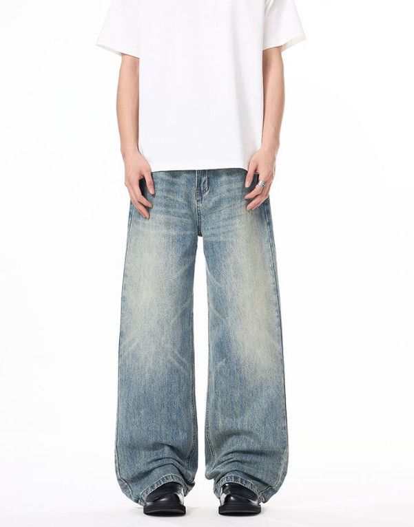 Jean Men's American retro high street whisker baggy jeans Size US 32 / EU 48 - 1 Thumbnail
