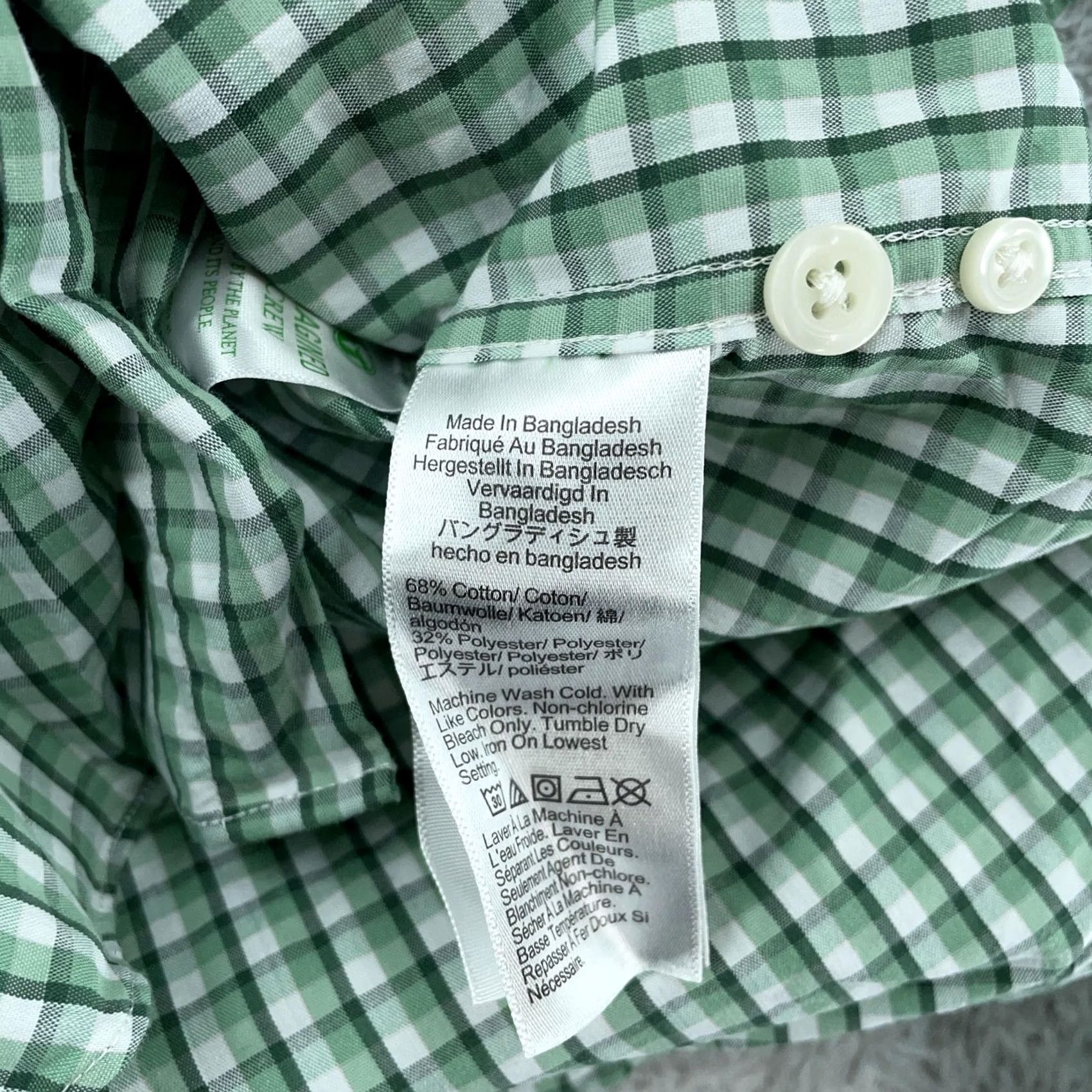J.Crew J.Crew Shirt Mens Small Green Gingham Slim Fit Collared Button Up Size US S / EU 44-46 / 1 - 8 Thumbnail