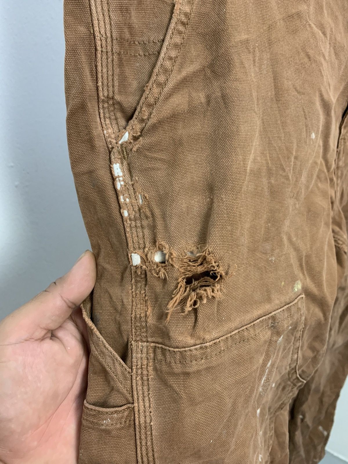 Carhartt × Carhartt Wip Trashed‼️Carhartt double knee carpenter painted damaged Size US 30 / EU 46 - 4 Thumbnail