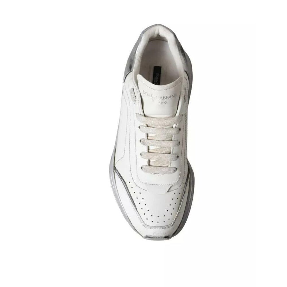Dolce & Gabbana Dolce & Gabbana White Silver Daymaster Low Top Sneakers Shoe Size US 9 / EU 42 - 2 Thumbnail