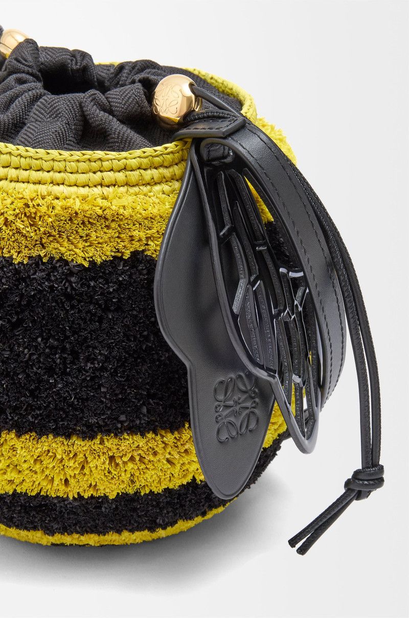 Loewe o1in1g0526 Size: OS / Ibiza Bee Basket Bag in Yellow/Black Size ONE SIZE - 6 Thumbnail