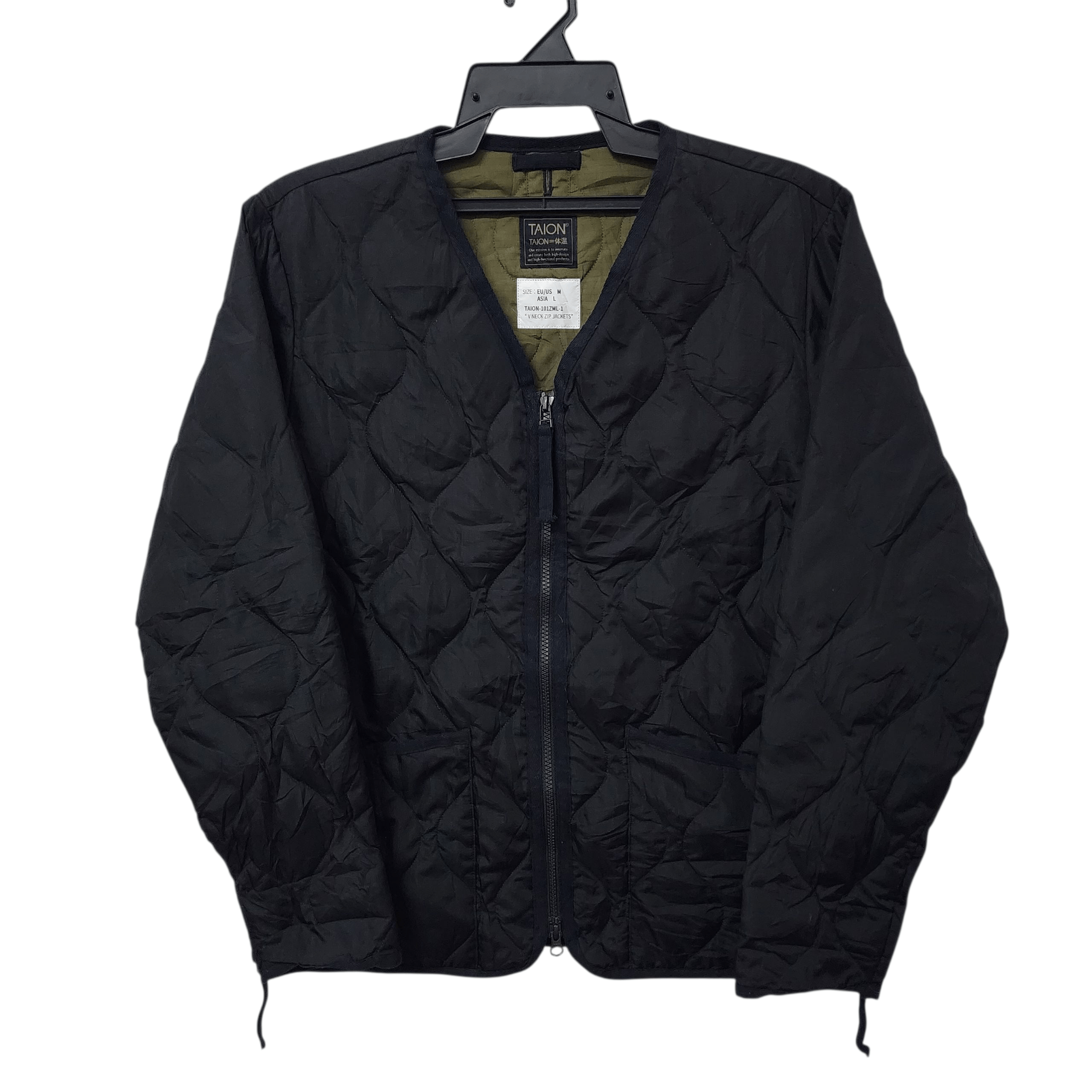 TAION TAION Quilted V Neck Zip Jacket Size US M / EU 48-50 / 2 - 1 Thumbnail