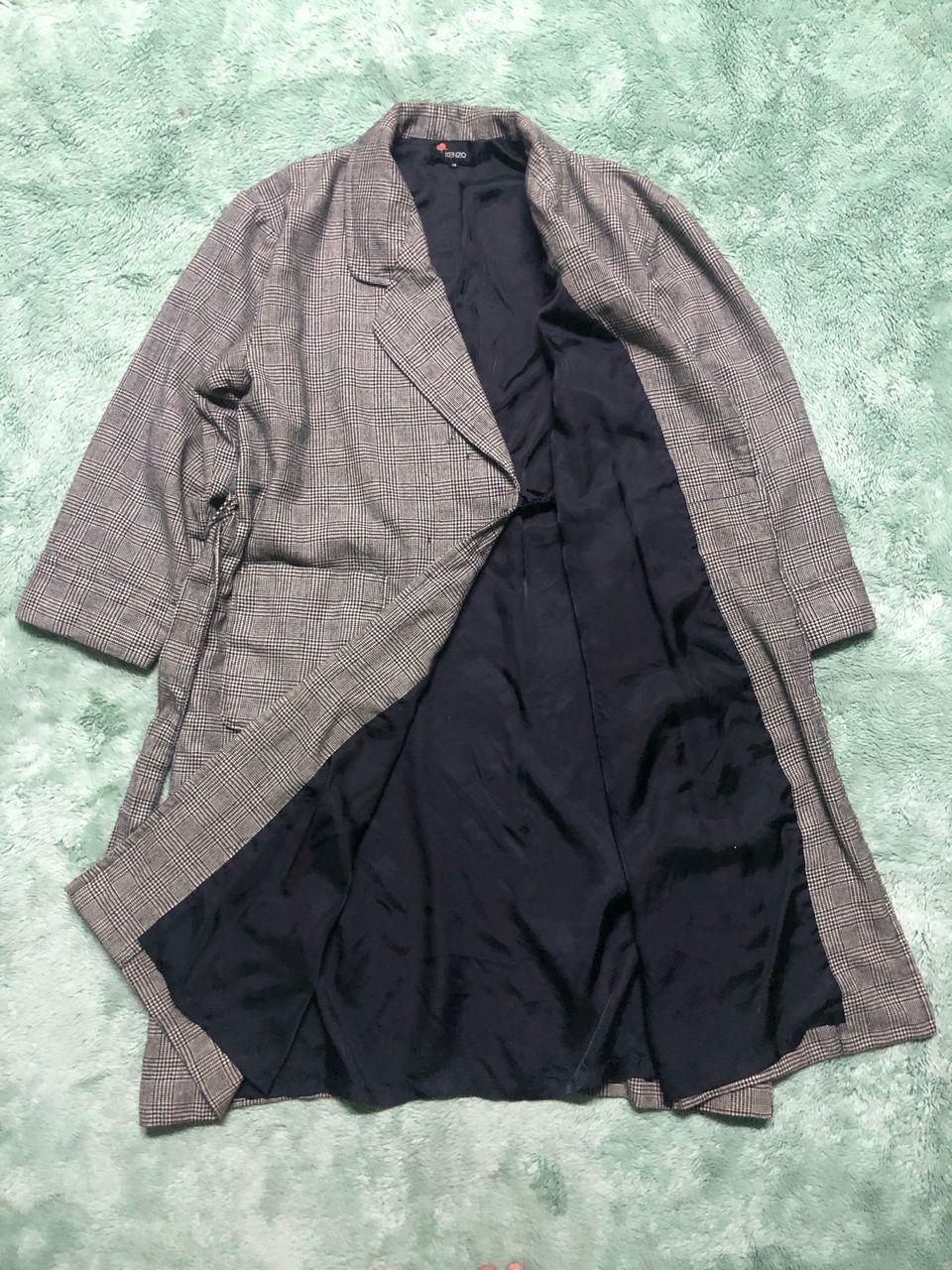 Kenzo VINTAGE KENZO PARIS WOOL ROBE TIE BELTS CHECKED LONG COAT Size US M / EU 48-50 / 2 - 3 Thumbnail