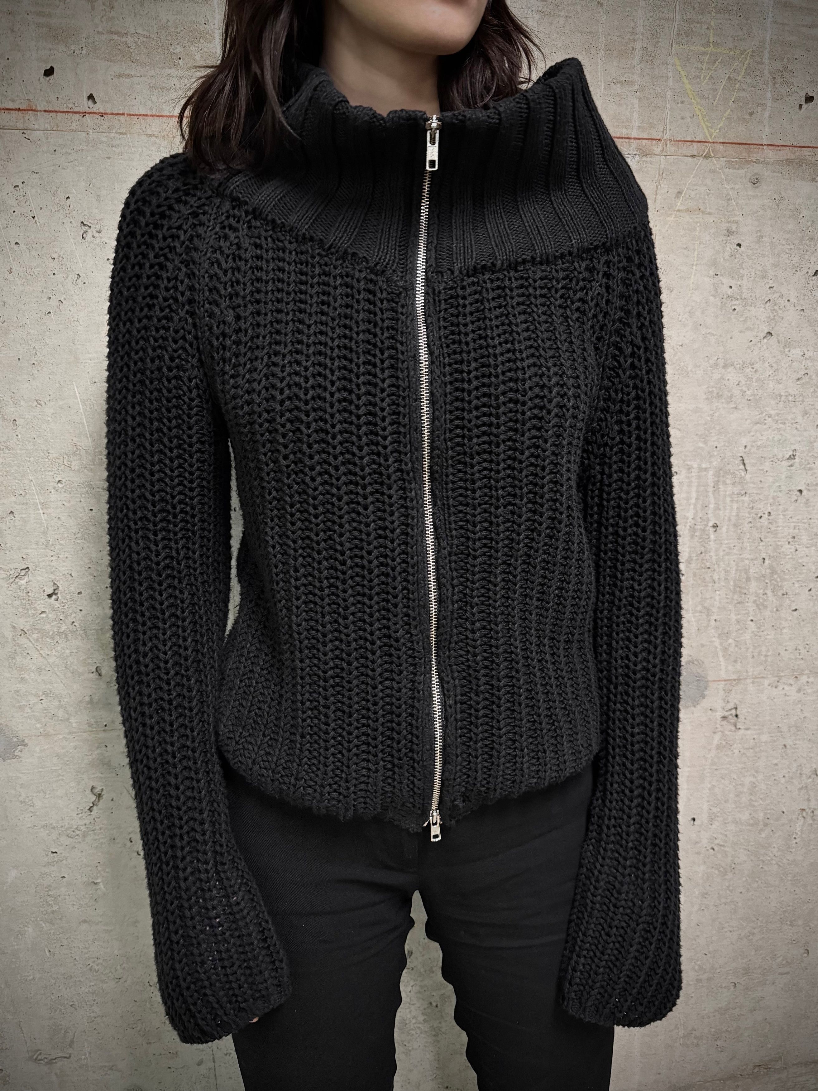 Ann Demeulemeester Ann Demeulemeester Cotton Knit Zip Mock Neck Sweater Size US XS / EU 42 / 0 - 8 Thumbnail