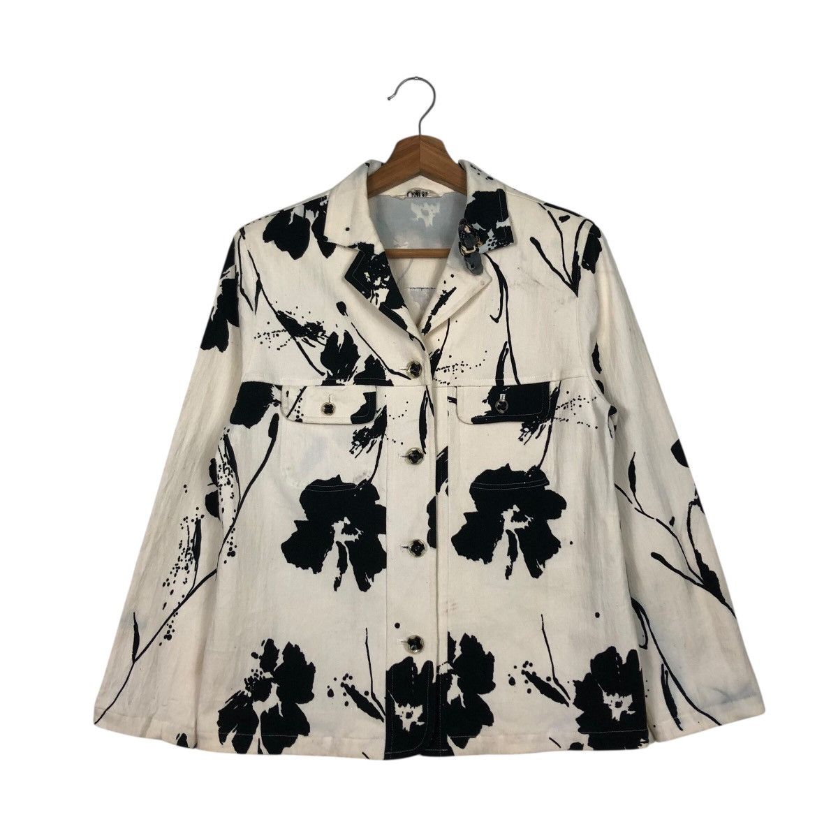 Japanese Brand 📌Vintage Cropped Chore Jacket Floral Ripption Issey Miyake Size M / US 6-8 / IT 42-44 - 2 Thumbnail