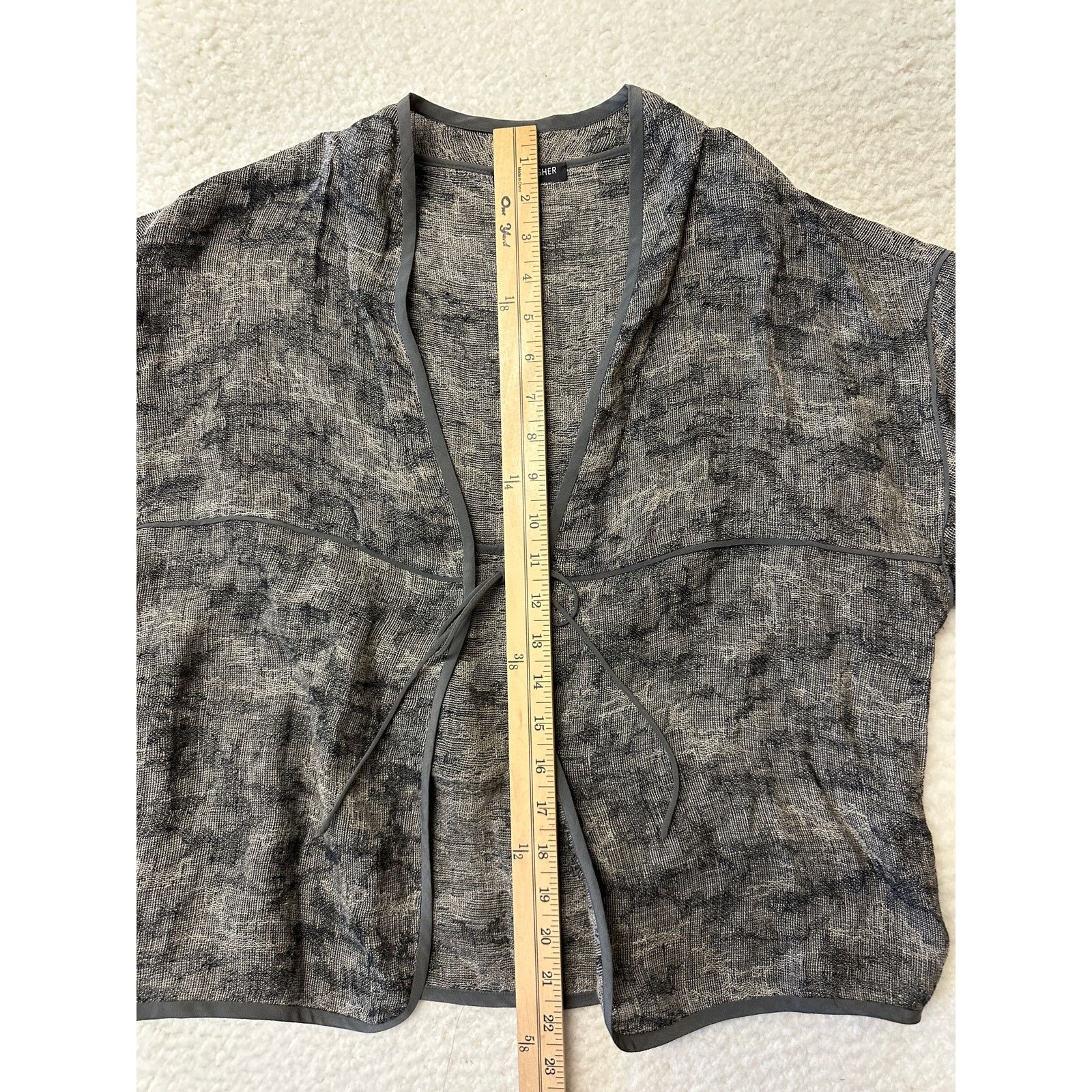 Eileen Fisher Eileen Fisher Tie Front Gauze Jaquard Jacket Small Petite Size S / US 4 / IT 40 - 4 Thumbnail
