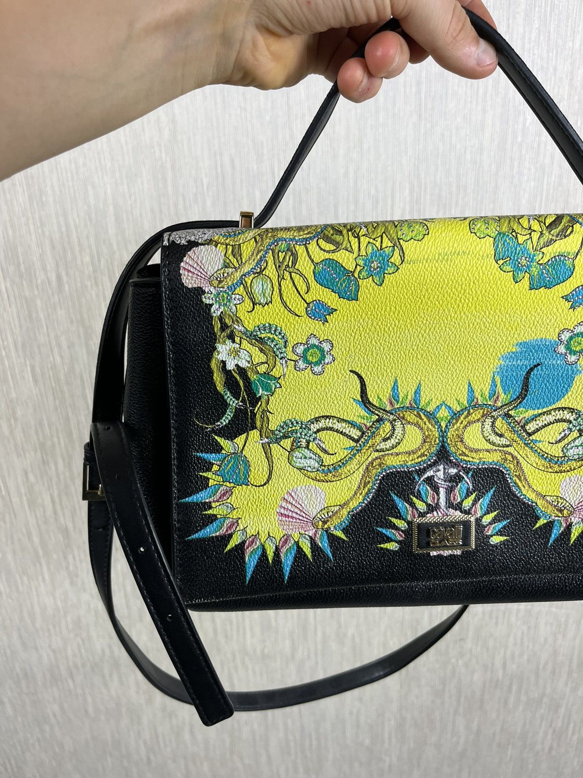 Cavalli Class × Just Cavalli × Roberto Cavalli Cavalli Class ortensia japan floral painted print bag Size ONE SIZE - 3 Thumbnail
