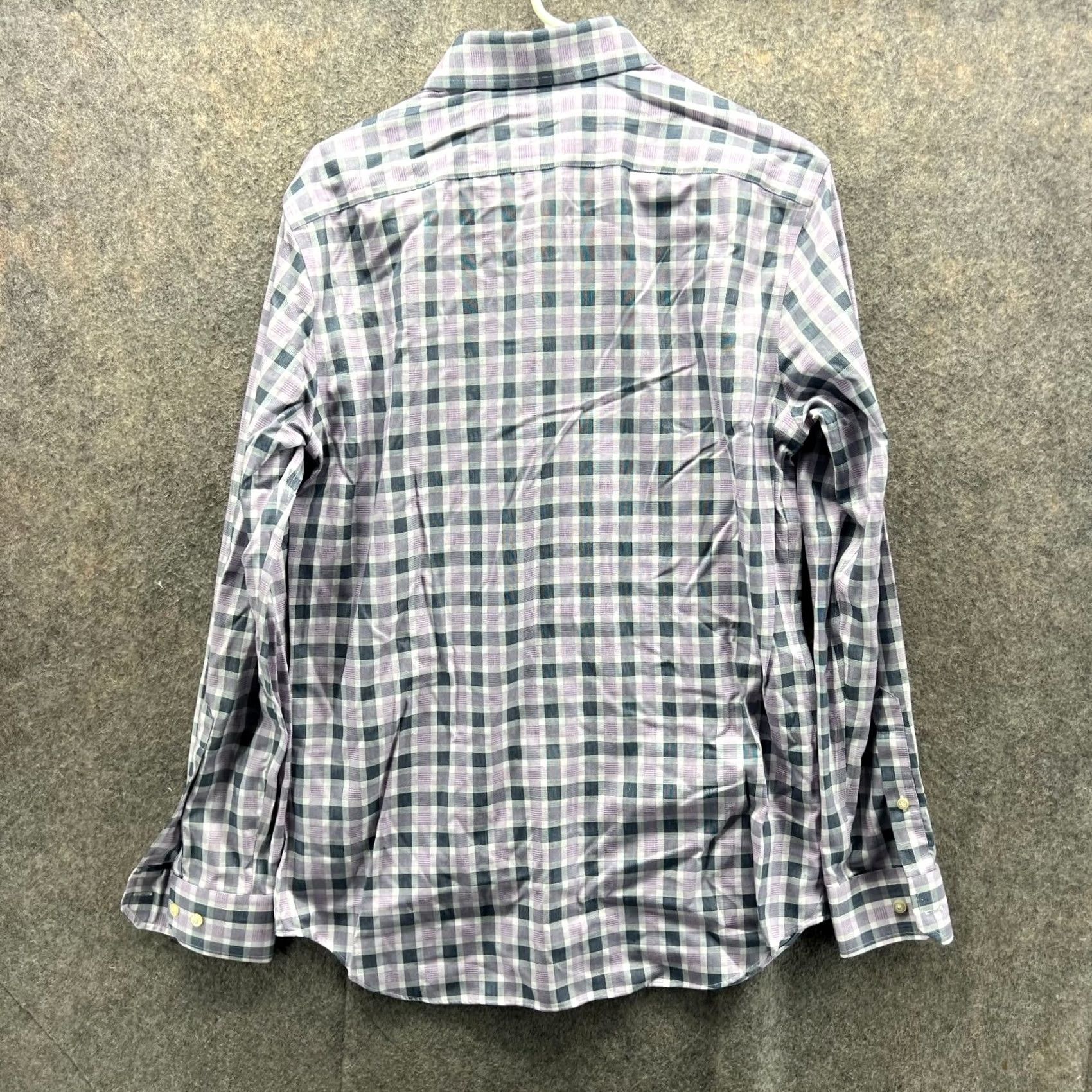 Banana Republic Banana Republic Shirt Men Medium Purple Blue Button Down Tailored Slim Check Shirt Size US M / EU 48-50 / 2 - 2 Thumbnail