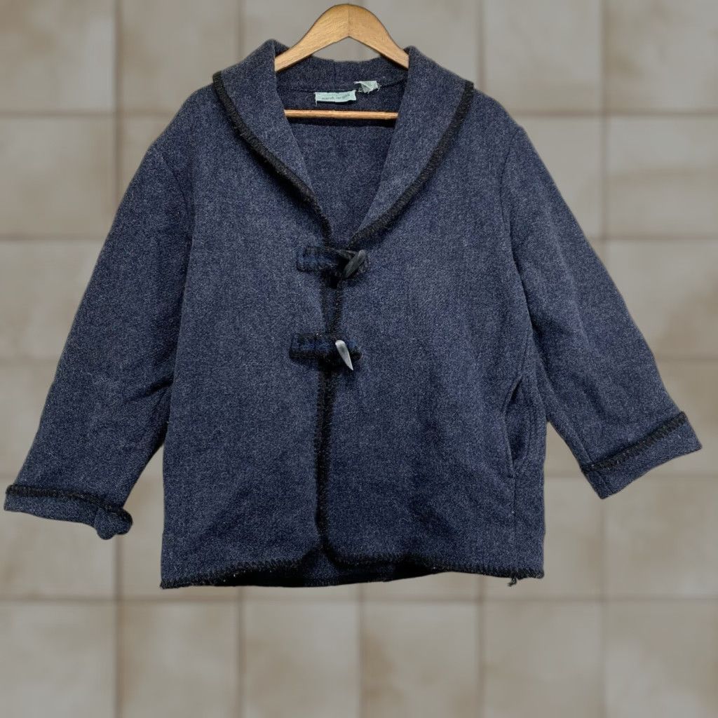 Vintage VINTAGE Marsh Landing Women’s Wool Jacket Coat Short Heavyweight Long Sleeve Blue Solid Fall Winter Casual Bohemian Size M / US 6-8 / IT 42-44 - 1 Thumbnail